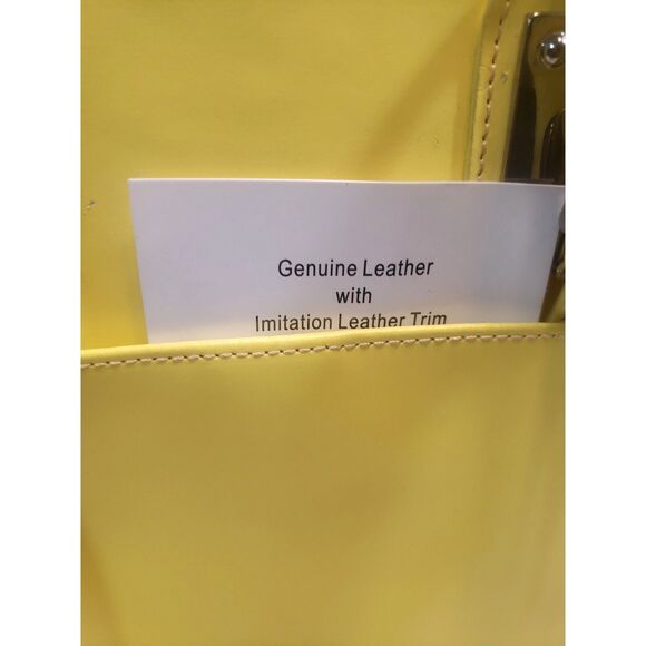 Wilson’s Yellow Genuine Leather Tote Bag Size Large - Picture 6 of 11